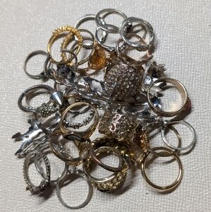 Elegant Gold and Silver Ring Lot Jar